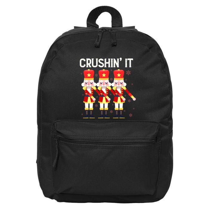 Crushin' It The Christmas Retro Holiday Cute Nutcracker Xmas 16 in Basic Backpack