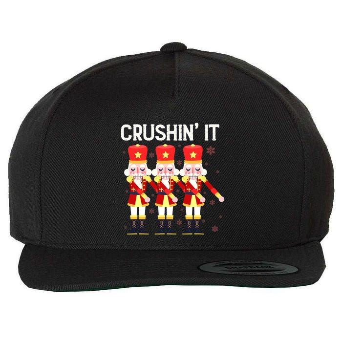 Crushin' It The Christmas Retro Holiday Cute Nutcracker Xmas Wool Snapback Cap