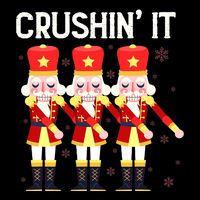 Crushin' It The Christmas Retro Holiday Cute Nutcracker Xmas Wool Snapback Cap