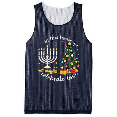 Christmas In This House We Celebrate Love Teacher Mesh Reversible Basketball Jersey Tank