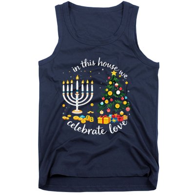 Christmas In This House We Celebrate Love Teacher Tank Top