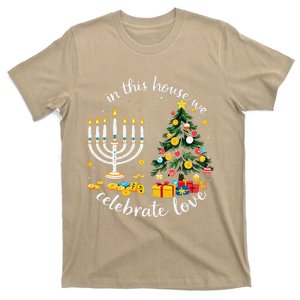 Christmas In This House We Celebrate Love Teacher T-Shirt