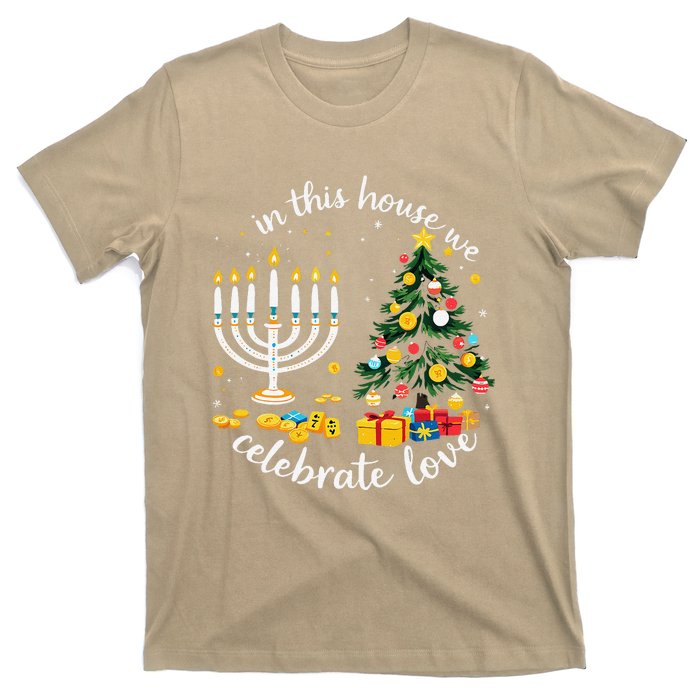 Christmas In This House We Celebrate Love Teacher T-Shirt