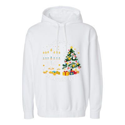 Christmas In This House We Celebrate Love Teacher Garment-Dyed Fleece Hoodie