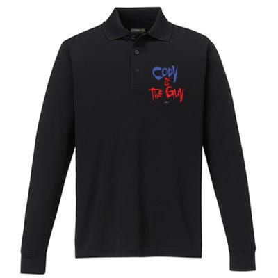 Cody Is The Guy Performance Long Sleeve Polo