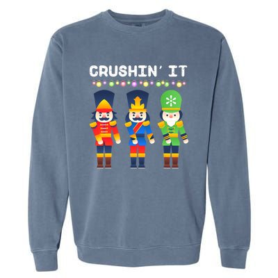 Crushin' It The Christmas Retro Holiday Cute Garment-Dyed Sweatshirt