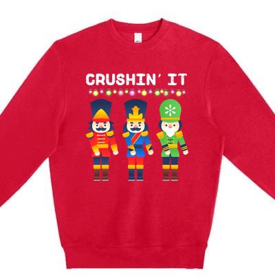 Crushin' It The Christmas Retro Holiday Cute Premium Crewneck Sweatshirt