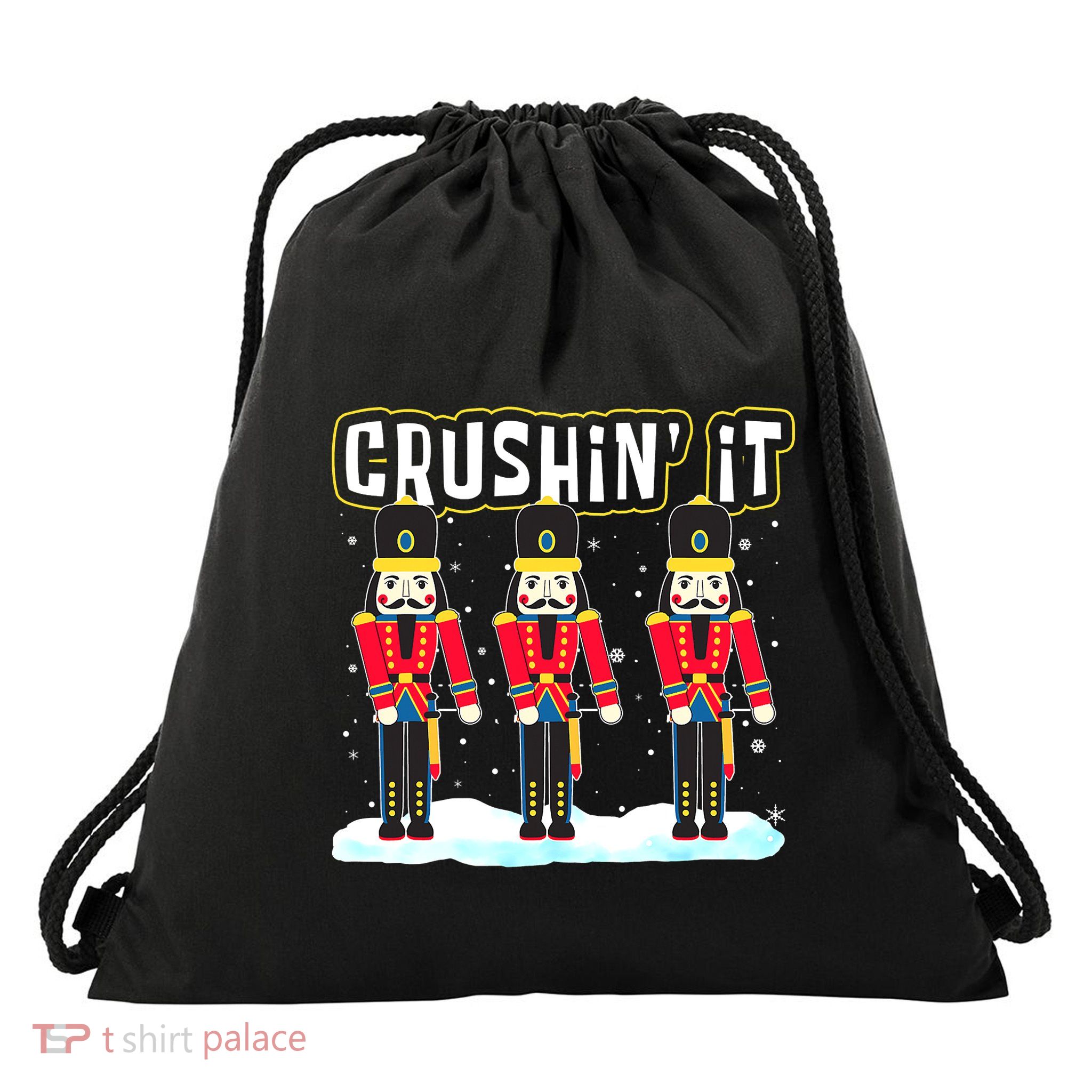 Crushin' It The Christmas Retro Holiday Cute Nutcracker Xmas Drawstring Bag