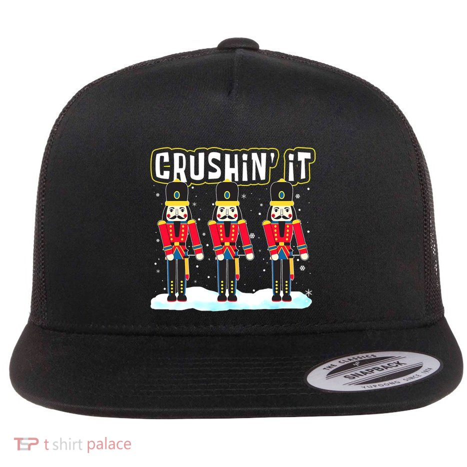 Crushin' It The Christmas Retro Holiday Cute Nutcracker Xmas Flatbill Hat