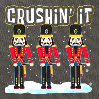 Crushin' It The Christmas Retro Holiday Cute Nutcracker Xmas Cotton Canvas Backpack