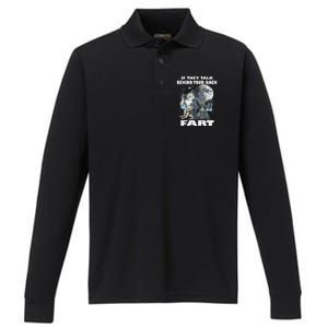 Cute If They Talk Behind Your Back Fart Funny Alpha Wolf Performance Long Sleeve Polo