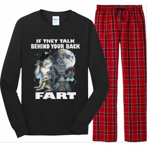 Cute If They Talk Behind Your Back Fart Funny Alpha Wolf Long Sleeve Pajama Set