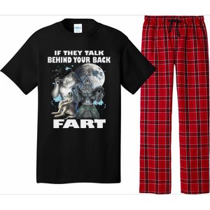 Cute If They Talk Behind Your Back Fart Funny Alpha Wolf Pajama Set