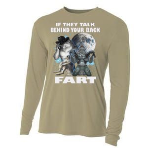 Cute If They Talk Behind Your Back Fart Funny Alpha Wolf Cooling Performance Long Sleeve Crew