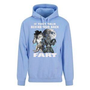 Cute If They Talk Behind Your Back Fart Funny Alpha Wolf Unisex Surf Hoodie