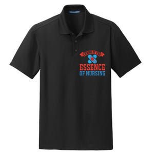 Caring Is The Essence Of Nursing Dry Zone Grid Polo