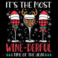 Christmas It's The Most Wine Derful Time Of The Year Button
