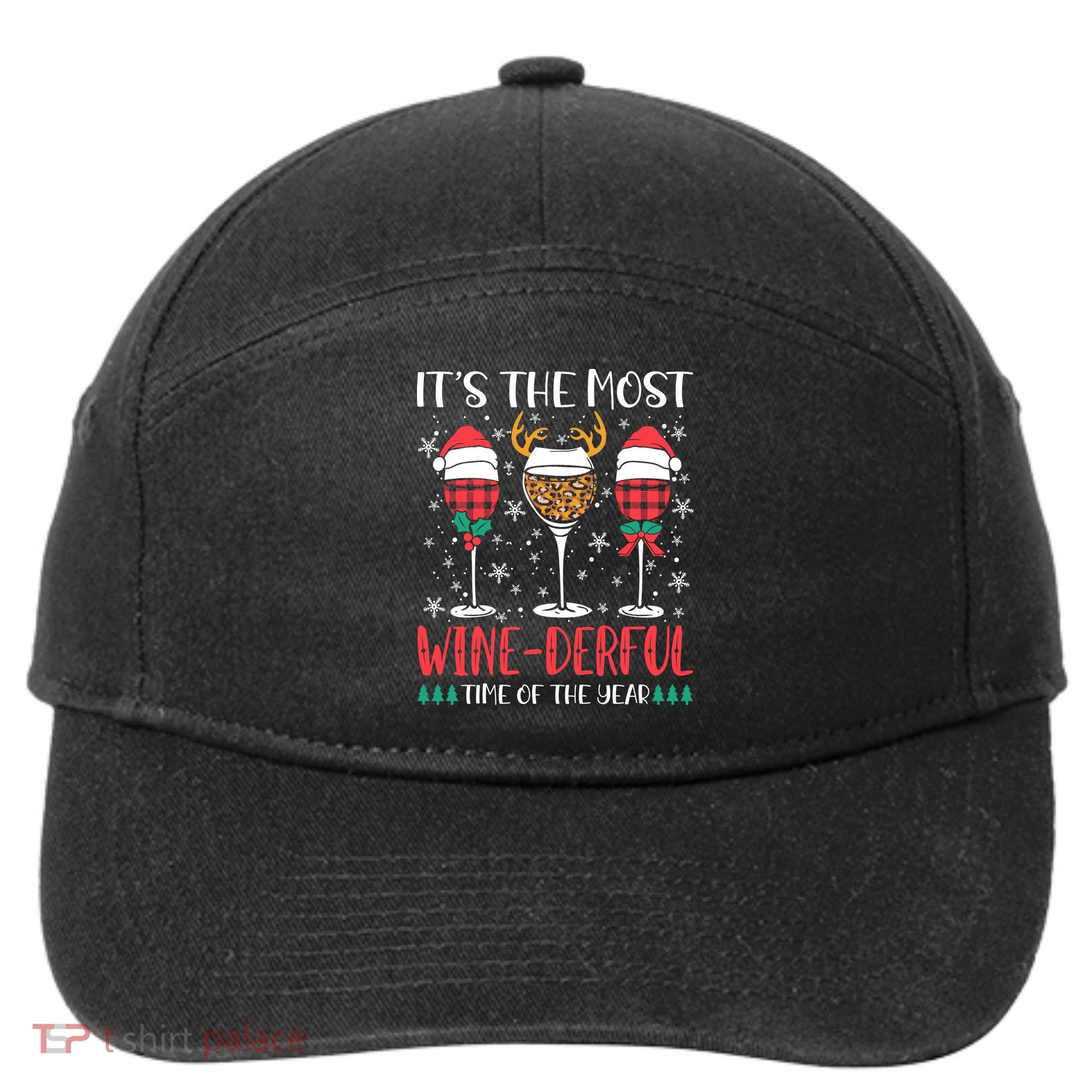 Christmas It's The Most Wine Derful Time Of The Year 7-Panel Snapback Hat