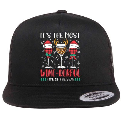 Christmas It's The Most Wine Derful Time Of The Year Flatbill Hat
