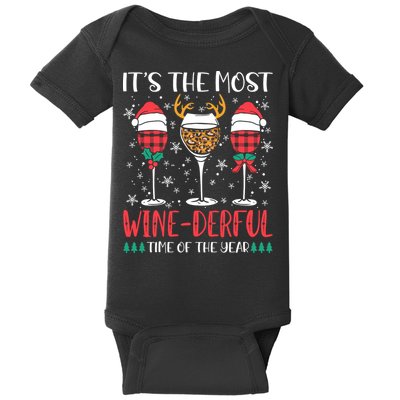 Christmas It's The Most Wine Derful Time Of The Year Baby Bodysuit