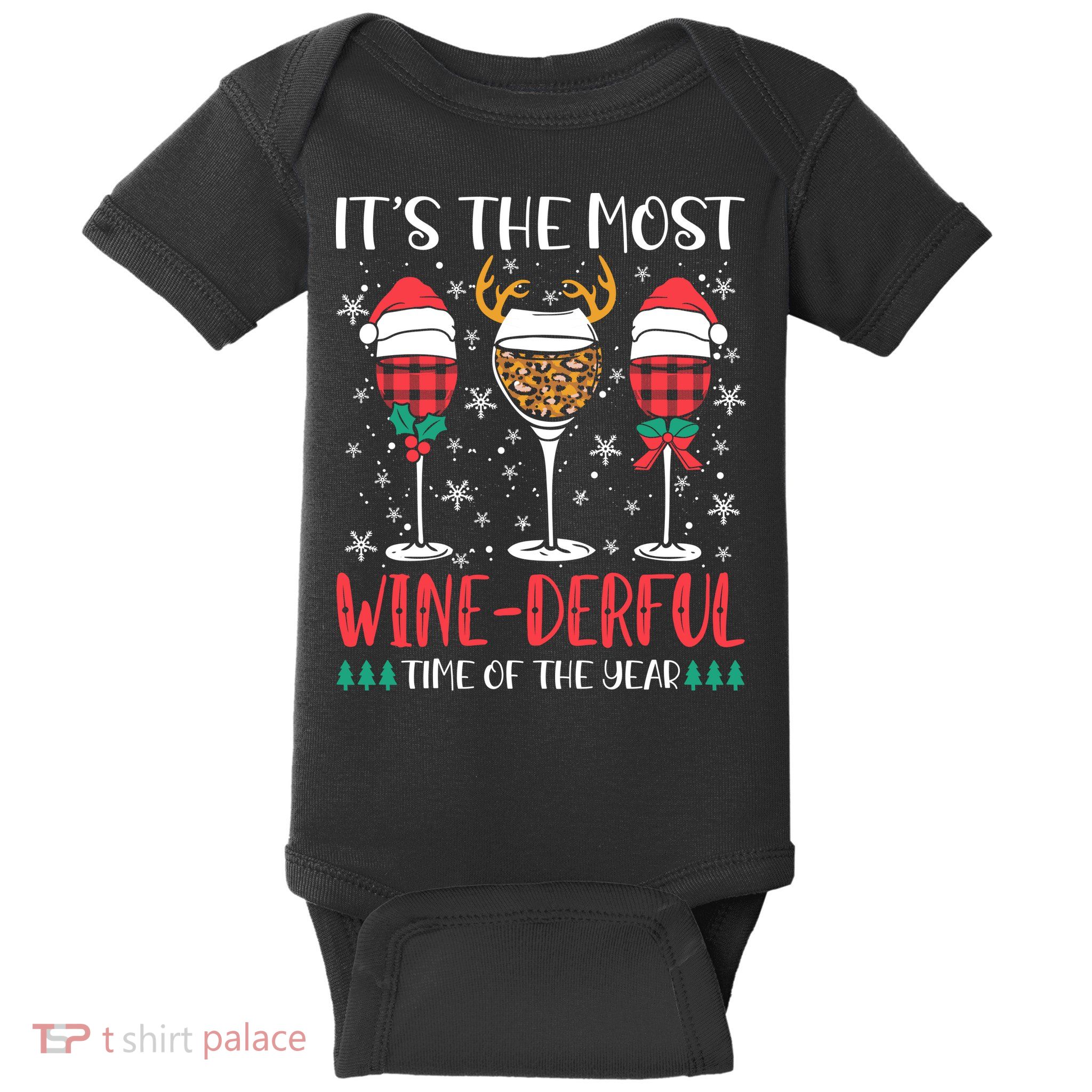 Christmas It's The Most Wine Derful Time Of The Year Baby Bodysuit