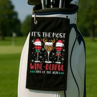 Christmas It's The Most Wine Derful Time Of The Year Golf Towel