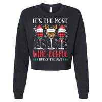 Christmas It's The Most Wine Derful Time Of The Year Cropped Pullover Crew