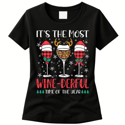 Christmas It's The Most Wine Derful Time Of The Year Womens T-Shirt