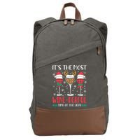 Christmas It's The Most Wine Derful Time Of The Year Cotton Canvas Backpack