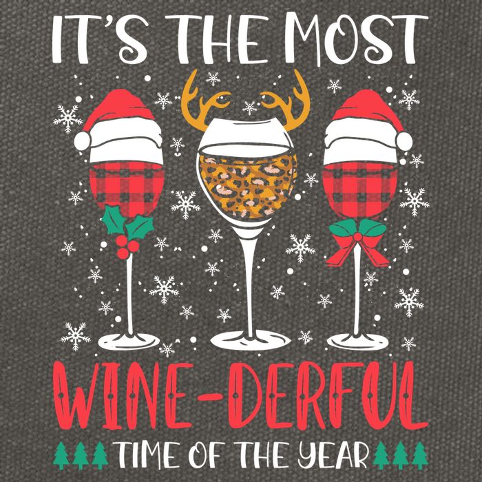 Christmas It's The Most Wine Derful Time Of The Year Cotton Canvas Backpack