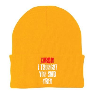 Cardio I Thought You Said Oreo Funny Gym Fitness Workout Knit Cap Winter Beanie