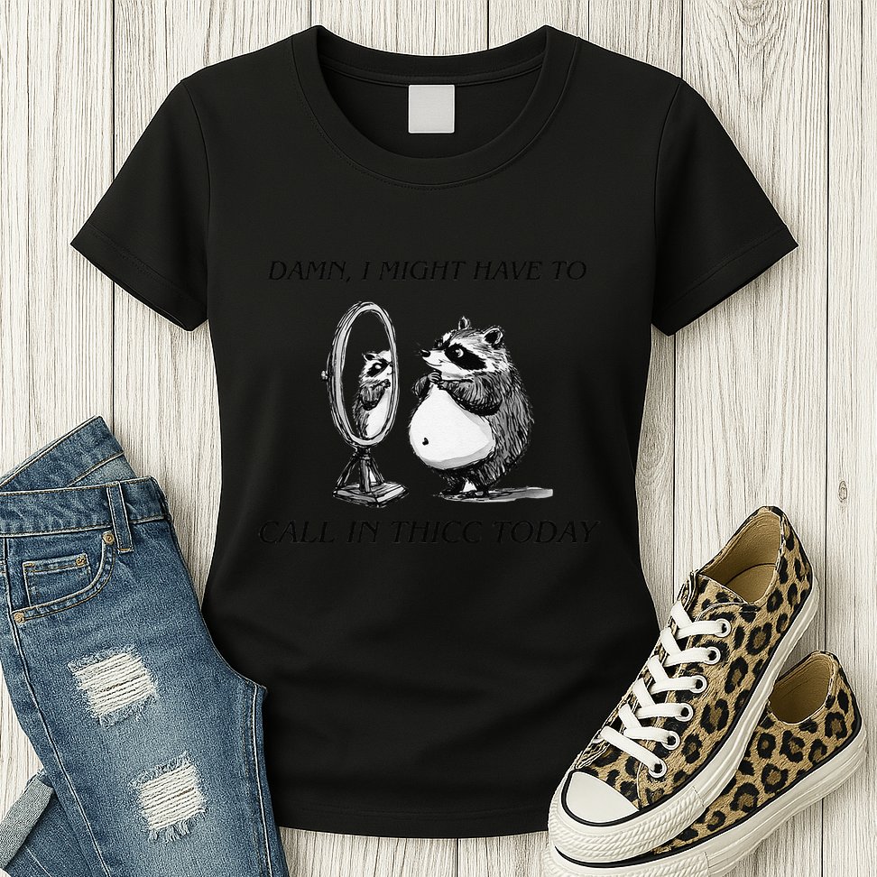 Call In Thicc Today Sick Day Funny Meme Womens T-Shirt