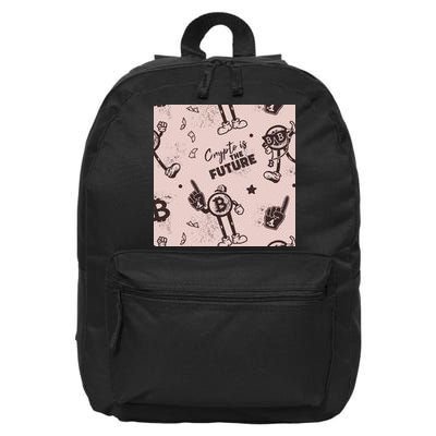 Crypto Is The Future Retro 16 in Basic Backpack