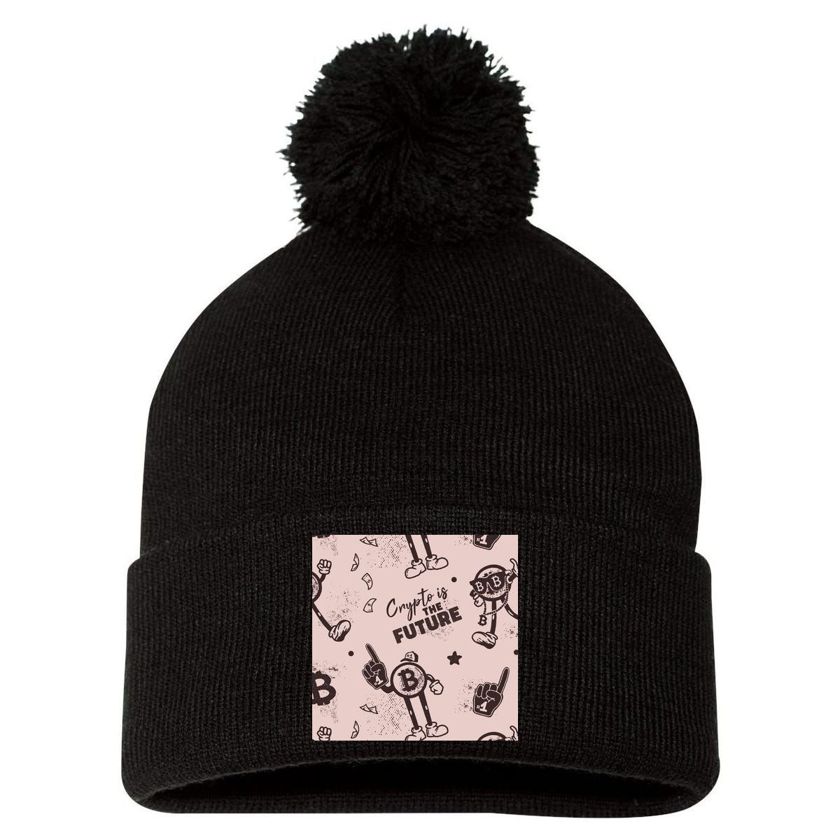 Crypto Is The Future Retro Pom Pom 12in Knit Beanie
