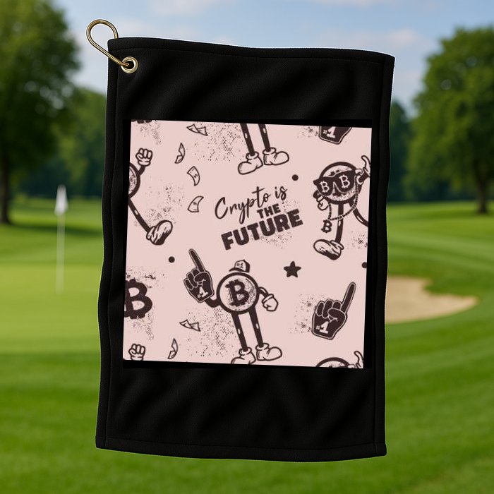 Crypto Is The Future Retro Golf Towel