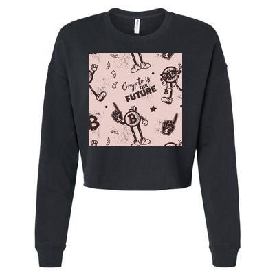 Crypto Is The Future Retro Cropped Pullover Crew