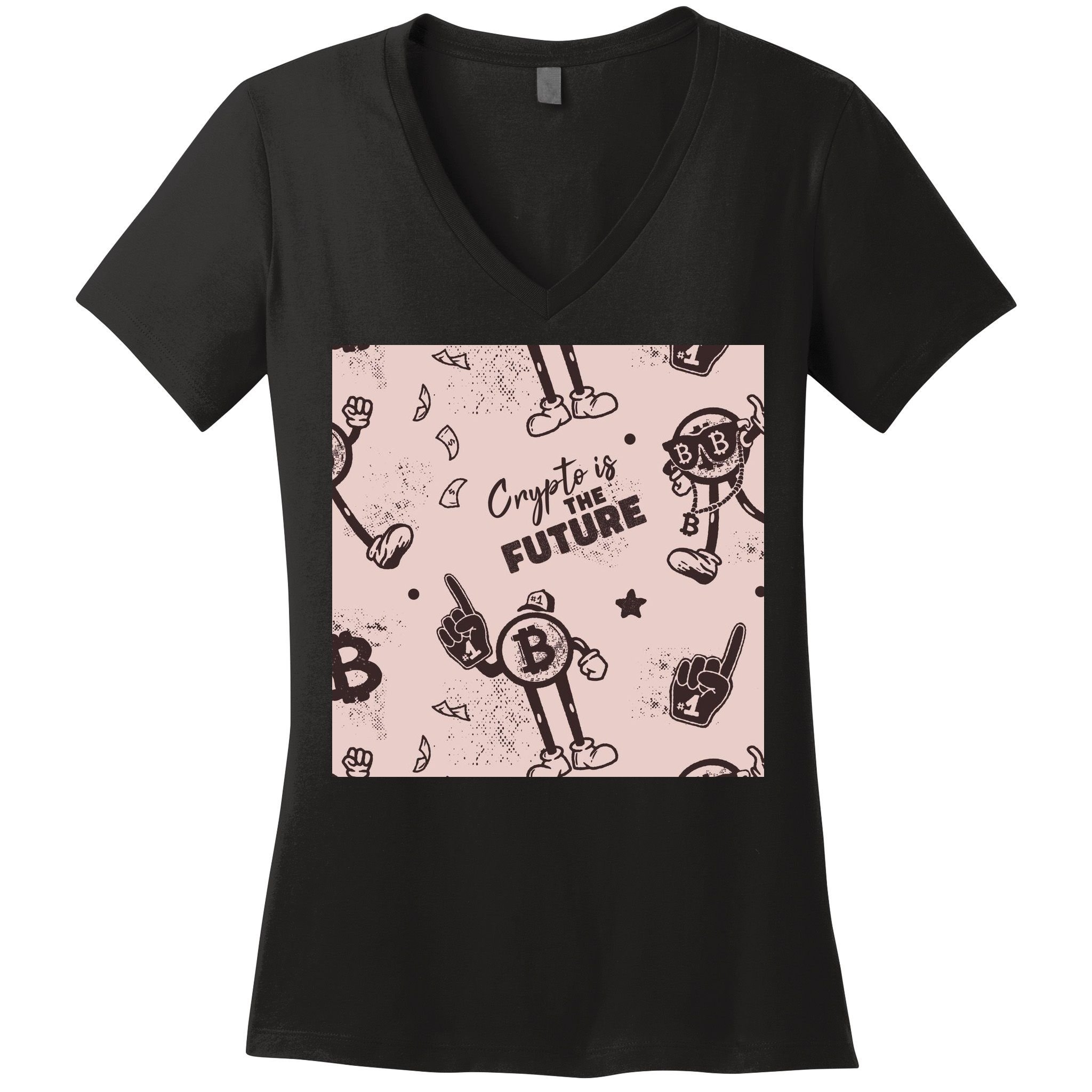 Crypto Is The Future Retro Women's V-Neck T-Shirt