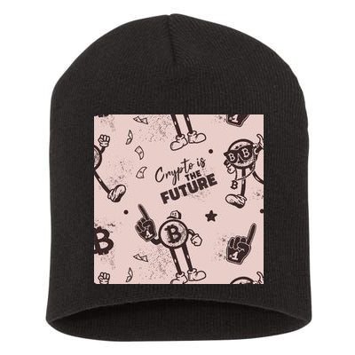 Crypto Is The Future Retro Short Acrylic Beanie