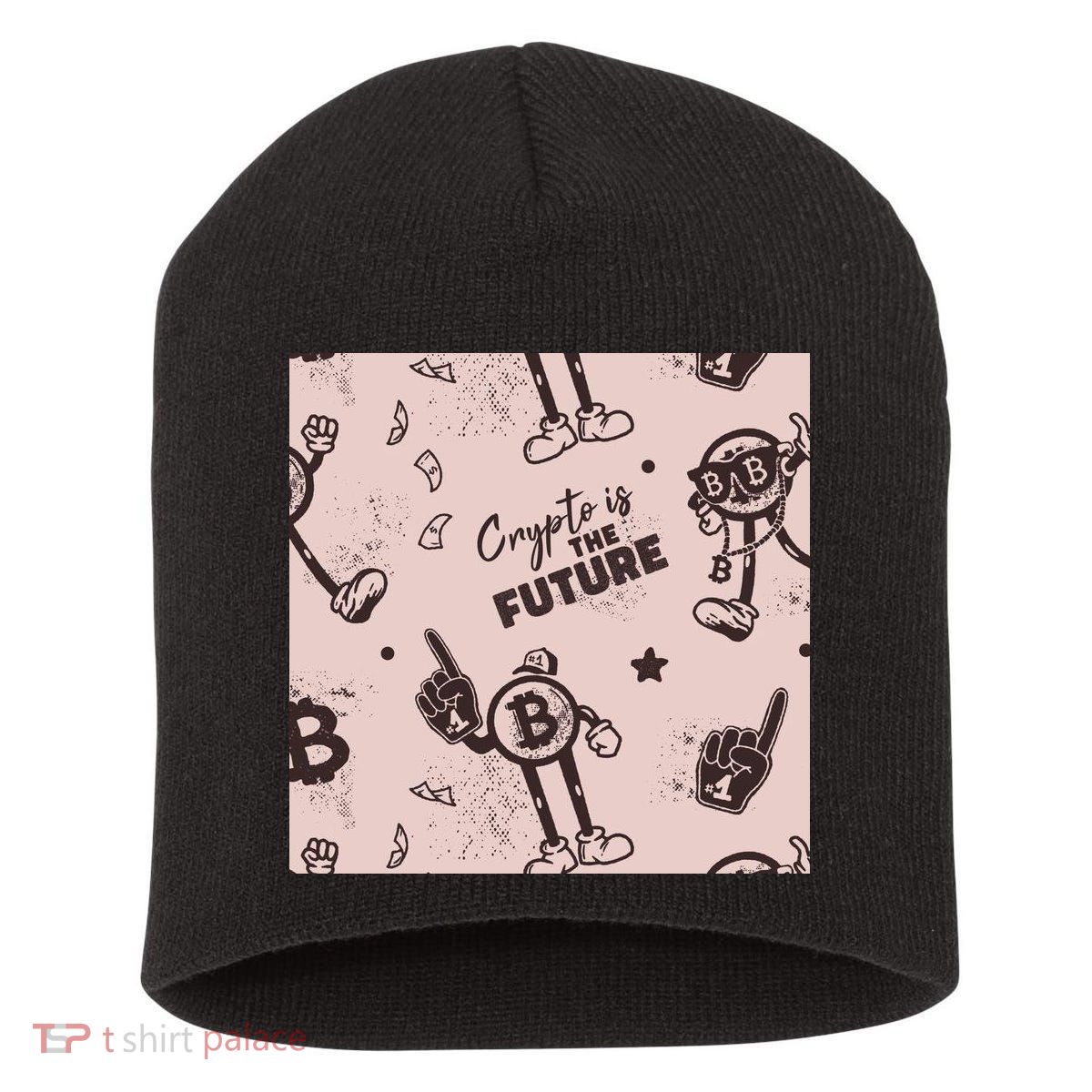 Crypto Is The Future Retro Short Acrylic Beanie