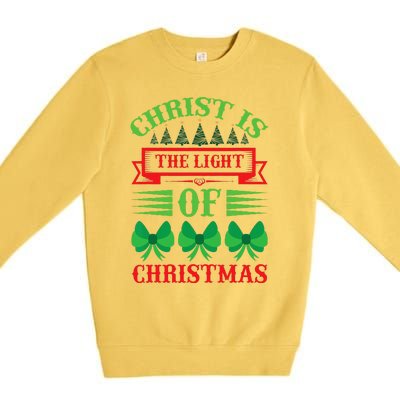 Christ Is The Light Of Christmas Pajama Xmas Christian Premium Crewneck Sweatshirt