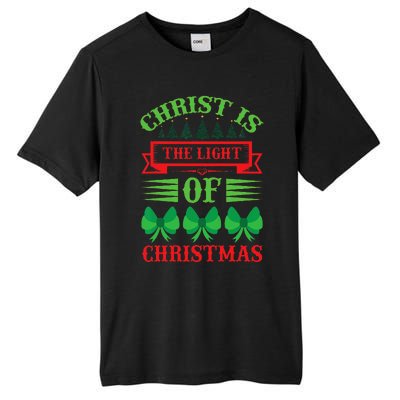 Christ Is The Light Of Christmas Pajama Xmas Christian Tall Fusion ChromaSoft Performance T-Shirt