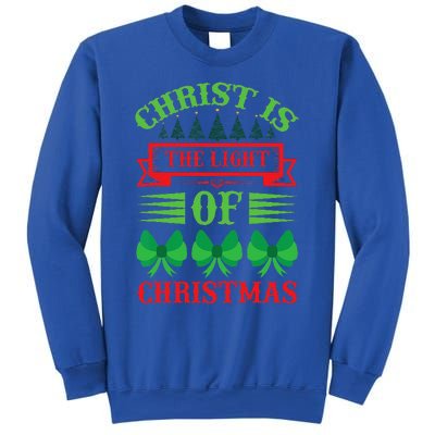 Christ Is The Light Of Christmas Pajama Xmas Christian Sweatshirt