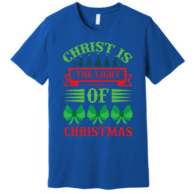 Christ Is The Light Of Christmas Pajama Xmas Christian Premium T-Shirt