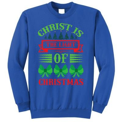 Christ Is The Light Of Christmas Pajama Xmas Christian Tall Sweatshirt