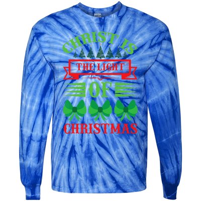 Christ Is The Light Of Christmas Pajama Xmas Christian Tie-Dye Long Sleeve Shirt