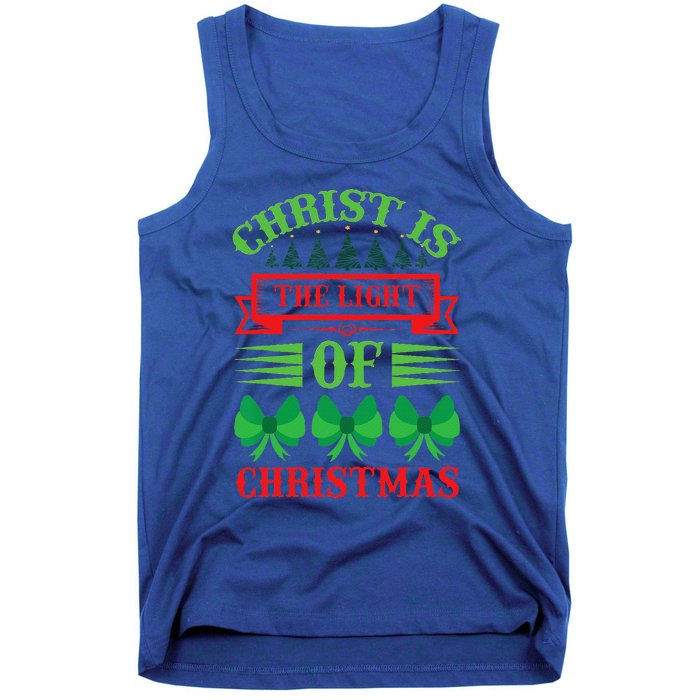 Christ Is The Light Of Christmas Pajama Xmas Christian Tank Top