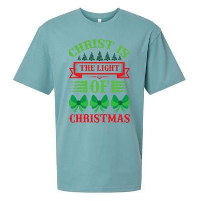 Christ Is The Light Of Christmas Pajama Xmas Christian Sueded Cloud Jersey T-Shirt