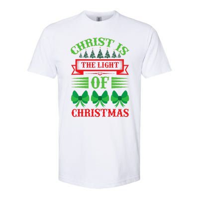 Christ Is The Light Of Christmas Pajama Xmas Christian Softstyle CVC T-Shirt