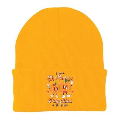 Cute I Teach The Cutest Pumpkins In The Patch Teacher Life Knit Cap Winter Beanie