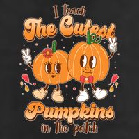 Cute I Teach The Cutest Pumpkins In The Patch Teacher Life 7 Panel Mesh Trucker Snapback Hat